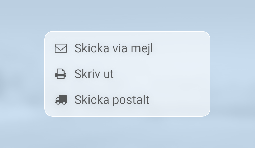 Fakturera via mejl eller post